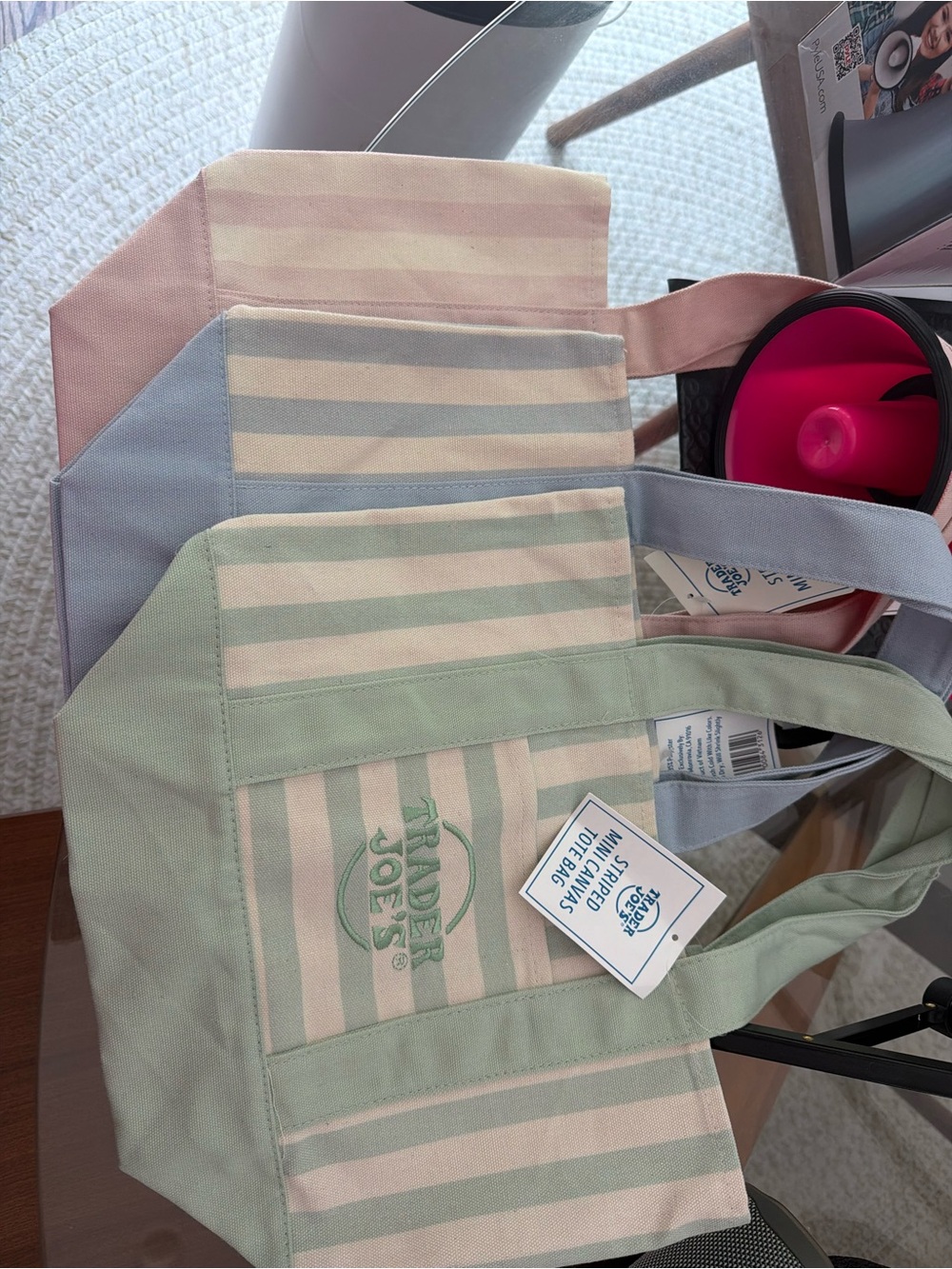 Green Stripe Canvas Tote Bag - Picture 1 of 1